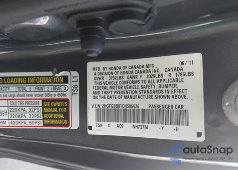 2012 Honda Civic Ex from USA, damaged, VIN 2HGFG3B81CH506626